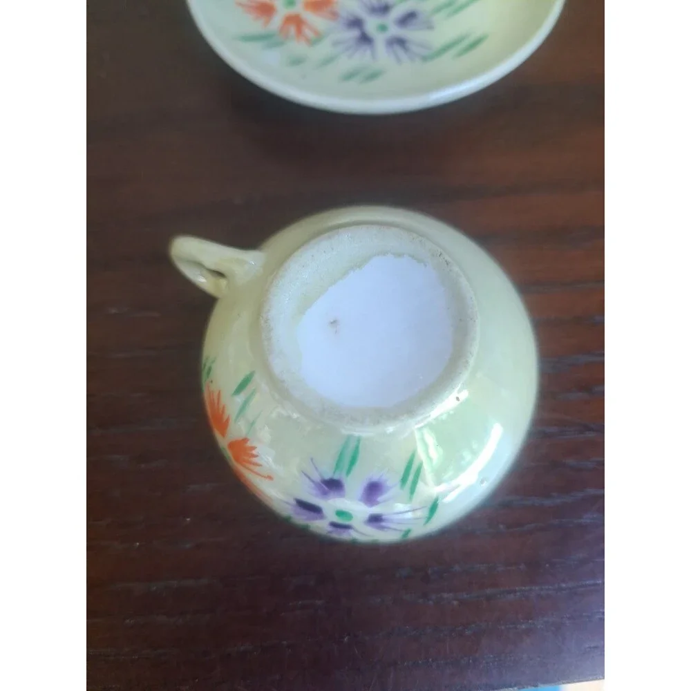 Vintage 1930s Minature Porcelain Floral Teacup And Saucer Set